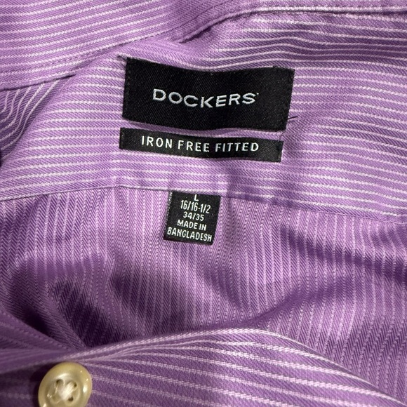 Dockers Purple Casual Button Down Shirt - Picture 3 of 5